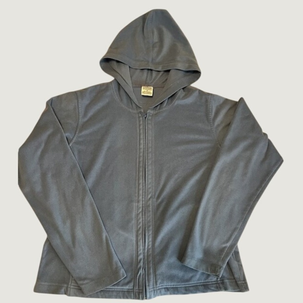 Columbia Womens Fleece Hoodie Full Zip Sweatshirt Blue Gray M Outdoor Layering